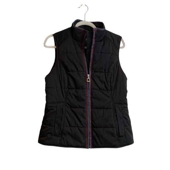 Ariat Black Soft Shell Fitted Polyester Full Zip Outdoors Puffy Vest Size Medium - Picture 2 of 16